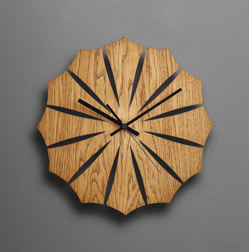 ساعت دیواری جدید چوبی (ام دی اف) در دو رنگ