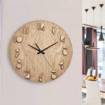 ساعت دیواری مدل Wooden با طرح چوبی و جنس MDF