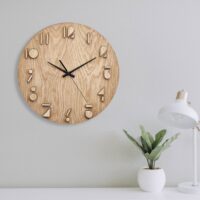 ساعت دیواری مدل Wooden با طرح چوبی و جنس MDF