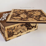 جعبه کادو طرح شکوفه جنس چوبی 