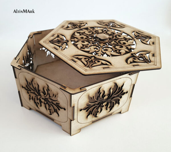 جعبه هدیه طرح آمیتیس با جنس چوبی MDF در 4 سایز