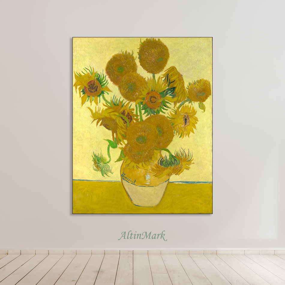 تابلو نقاشی گلهای آفتابگردان اثر ونسان ون گوگ (موزه امستردام هلند)