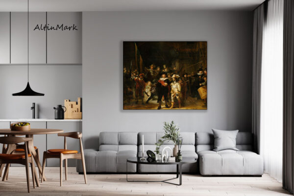 تابلو گشت شبانه یا نگهبان شب اثر رامبراند نقاش معروف هلندی