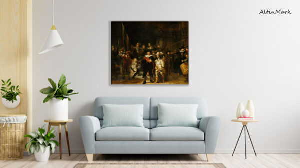 تابلو گشت شبانه یا نگهبان شب اثر رامبراند نقاش معروف هلندی