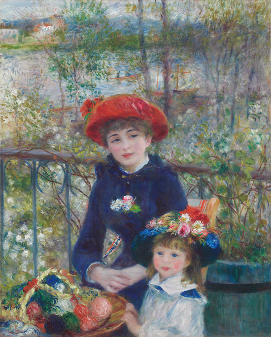 تابلو دو خواهر اثر پیر آگوست رنوآر هنرمند فرانسوی 1881