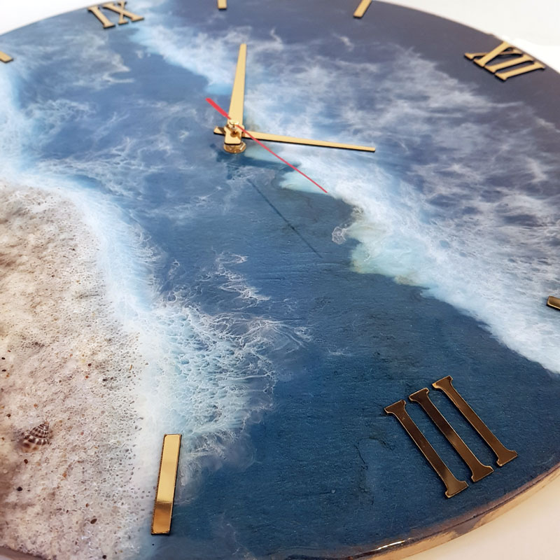 ساعت دیواری اپوکسی طرح دریا “Deniz” در 3 سایز سفارشی