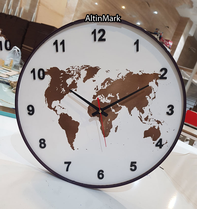ساعت دیواری نقشه جهان